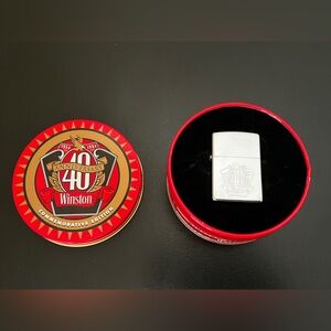 Vintage Collectible Commemorative Winston Lighter in Red Tin Unused
